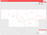 Red Lake County Wall Map Red Line Style